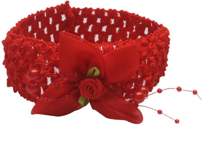 

Stol'n Kids Red Flower Baby Fabric Hairband:Red Rubber Band(Red)