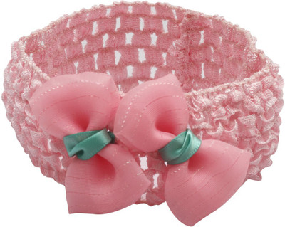 

Stol'n Kids Light Pink Bow Baby Fabric Hairband:Light Pink Rubber Band(Pink)