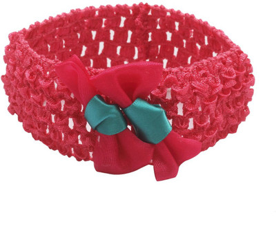 

Stol'n Kids Dark Pink Bow Baby Fabric Hairband:Dark Pink Rubber Band(Pink)