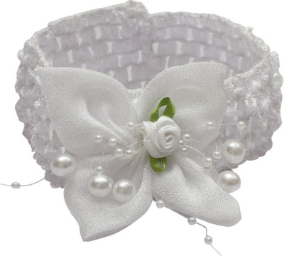 

Stol'n Kids White Flower Baby Fabric Hairband:White Rubber Band(White)