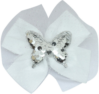 

Stol'n Kids White Sequins Butterfly Bow Hair Clip:White Hair Clip(White)
