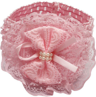 

Stol'n Kids Light Pink Bow Net Baby Fabric Hairband:Light Pink Rubber Band(Pink)