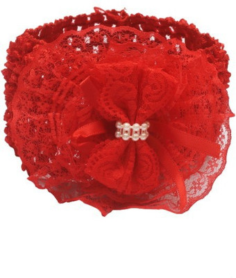 

Stol'n Kids Red Bow Net Baby Fabric Hairband:Red Rubber Band(Red)