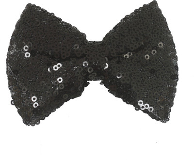 Stol'n Kids Black Sequins Bow Hair Clip:Black Hair Clip(Black)