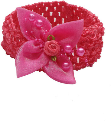 

Stol'n Kids Dark Pink Flower Baby Fabric Hairband:Dark Pink Rubber Band(Pink)