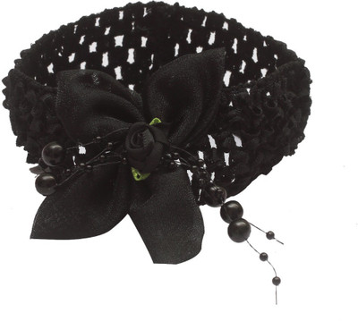 

Stol'n Kids Black Flower Baby Fabric Hairband:Black Rubber Band(Black)