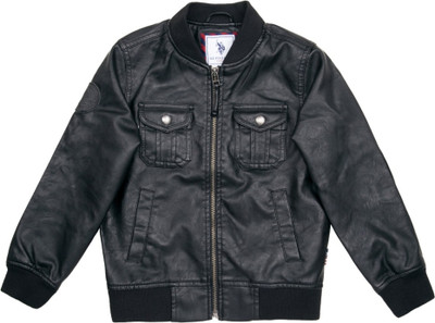 

U.S. Polo Assn Full Sleeve Solid Baby Boys Jacket, Black