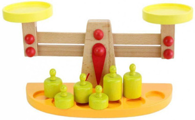 

Authfort Wooden Balance Scale with 6 Weights Education Toy for Baby Kids Children(Multicolor)