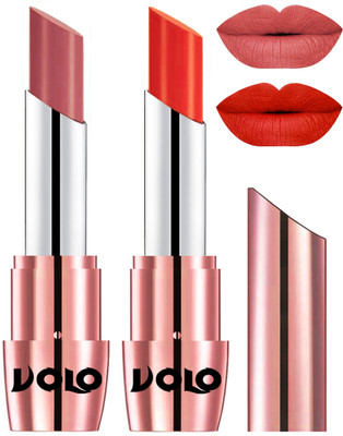 

Volo Perfect Creamy with Matte Lipsticks Combo, Lip Gifts to love(Light Peach, Coral)