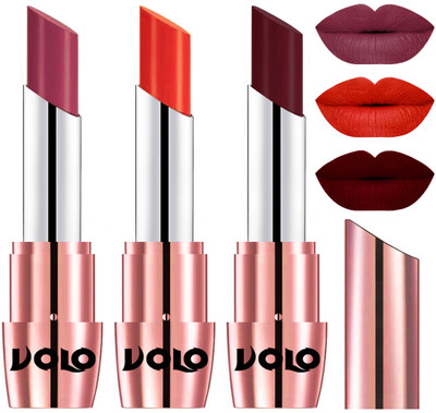 

Volo Perfect Creamy with Matte Lipsticks Combo, Lip Gifts to love(Rose Pink, Coral, Maroon)