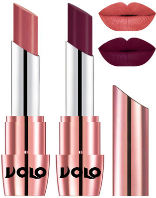 

Volo Perfect Creamy with Matte Lipsticks Combo, Lip Gifts to love(Light Peach, Wine)