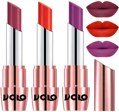

Volo Perfect Creamy with Matte Lipsticks Combo, Lip Gifts to love(Rose Pink, Coral, Purple)
