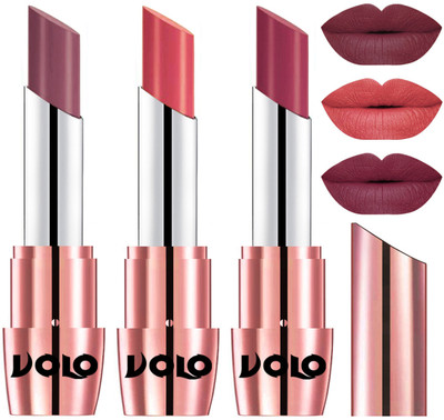 

Volo Perfect Creamy with Matte Lipsticks Combo, Lip Gifts to love(Plum, Dark Peach, Rose Pink)