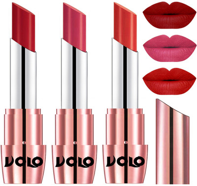 

Volo Perfect Creamy with Matte Lipsticks Combo, Lip Gifts to love(Tomato Red, Pink, Orange)