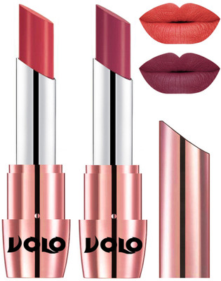 

Volo Perfect Creamy with Matte Lipsticks Combo, Lip Gifts to love(Peach, Rose Pink)