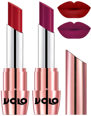 

Volo Perfect Creamy with Matte Lipsticks Combo, Lip Gifts to love(Tomato Red, Magenta)