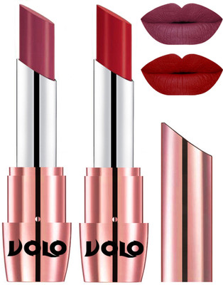 Volo Perfect Creamy with Matte Lipsticks Combo, Lip Gifts to love(Cherry, Tomato Red)