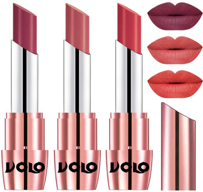 

Volo Perfect Creamy with Matte Lipsticks Combo, Lip Gifts to love(Cherry, Light Peach, Peach)
