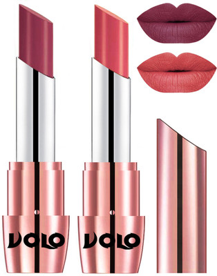 Volo Perfect Creamy with Matte Lipsticks Combo, Lip Gifts to love(Cherry, Dark Peach)