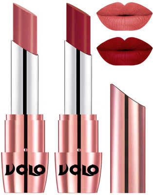 

Volo Perfect Creamy with Matte Lipsticks Combo, Lip Gifts to love(Light Peach, Red)
