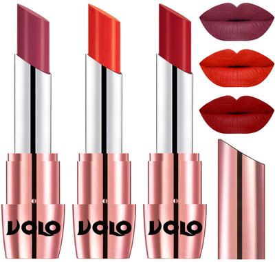 

Volo Perfect Creamy with Matte Lipsticks Combo, Lip Gifts to love(Rose Pink, Coral, Tomato Red)