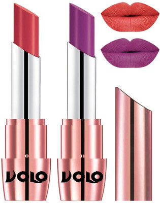 

Volo Perfect Creamy with Matte Lipsticks Combo, Lip Gifts to love(Peach, Purple)