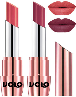 

Volo Perfect Creamy with Matte Lipsticks Combo, Lip Gifts to love(Dark Peach, Rose Pink)