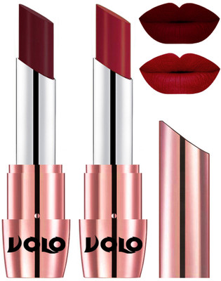Volo Perfect Creamy with Matte Lipsticks Combo, Lip Gifts to love(Maroon, Red)