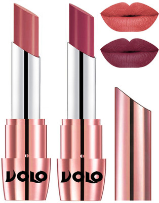 

Volo Perfect Creamy with Matte Lipsticks Combo, Lip Gifts to love(Light Peach, Rose Pink)