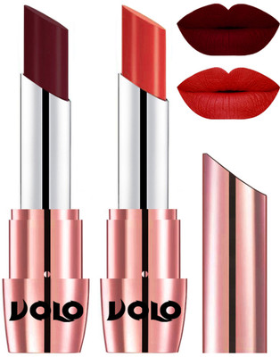 

Volo Perfect Creamy with Matte Lipsticks Combo, Lip Gifts to love(Maroon, Orange)