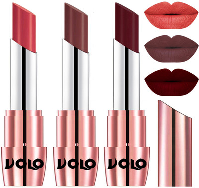 

Volo Perfect Creamy with Matte Lipsticks Combo, Lip Gifts to love(Peach, Coffee, Maroon)