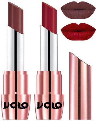 

Volo Perfect Creamy with Matte Lipsticks Combo, Lip Gifts to love(Coffee, Red)