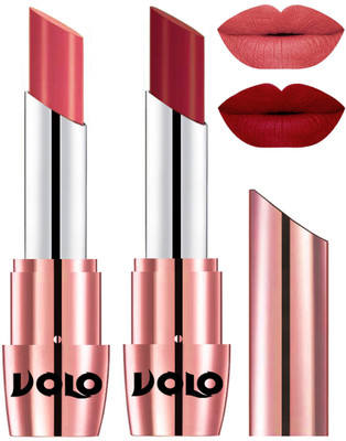

Volo Perfect Creamy with Matte Lipsticks Combo, Lip Gifts to love(Dark Peach, Red)