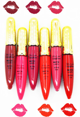 

firstzon™ Waterproof 24 hour long lasting matte lipgloss set of 6(multicolor)