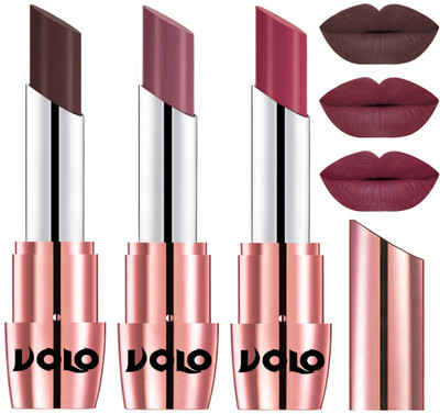 

Volo Perfect Creamy with Matte Lipsticks Combo, Lip Gifts to love(Chocolate, Plum, Rose Pink)
