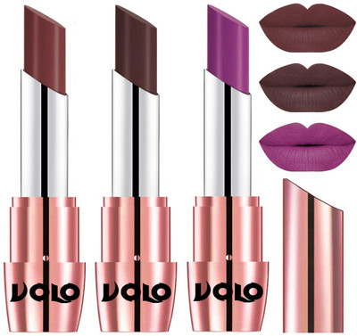 

Volo Perfect Creamy with Matte Lipsticks Combo, Lip Gifts to love(Coffee, Chocolate, Purple)