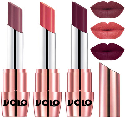 

Volo Perfect Creamy with Matte Lipsticks Combo, Lip Gifts to love(Plum, Dark Peach, Wine)
