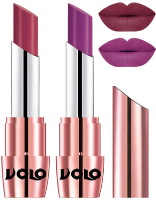 

Volo Perfect Creamy with Matte Lipsticks Combo, Lip Gifts to love(Rose Pink, Purple)