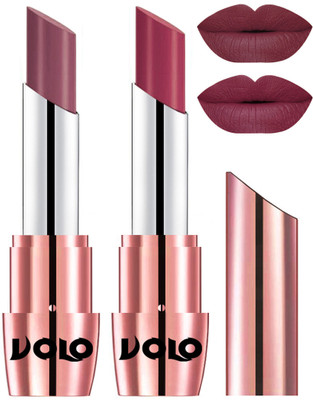 

Volo Perfect Creamy with Matte Lipsticks Combo, Lip Gifts to love(Plum, Rose Pink)