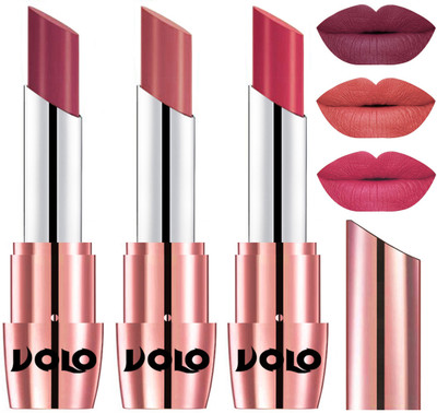 

Volo Perfect Creamy with Matte Lipsticks Combo, Lip Gifts to love(Cherry, Light Peach, Pink)
