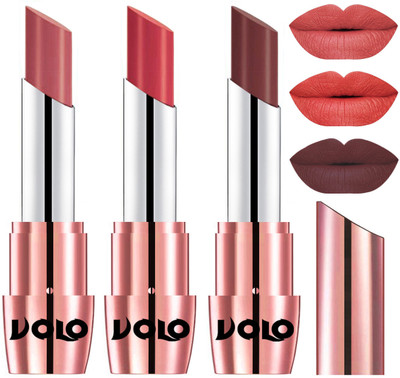 

Volo Perfect Creamy with Matte Lipsticks Combo, Lip Gifts to love(Light Peach, Peach, Coffee)