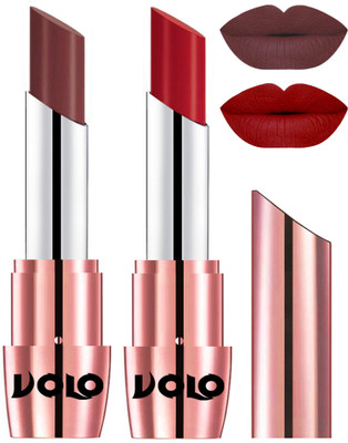 

Volo Perfect Creamy with Matte Lipsticks Combo, Lip Gifts to love(Coffee, Tomato Red)