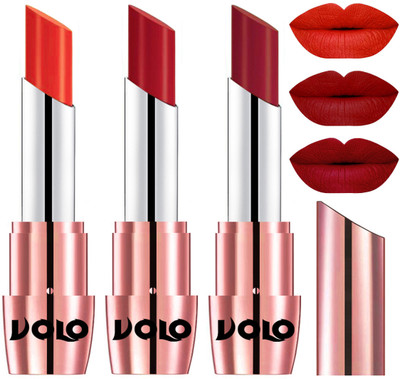 

Volo Perfect Creamy with Matte Lipsticks Combo, Lip Gifts to love(Coral, Tomato Red, Red)