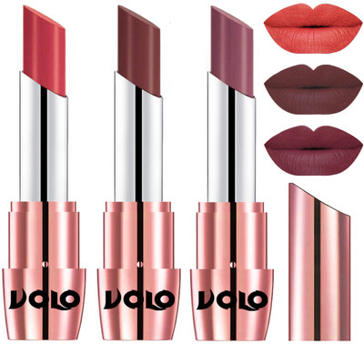 

Volo Perfect Creamy with Matte Lipsticks Combo, Lip Gifts to love(Peach, Coffee, Plum)