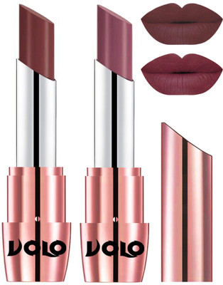

Volo Perfect Creamy with Matte Lipsticks Combo, Lip Gifts to love(Coffee, Plum)