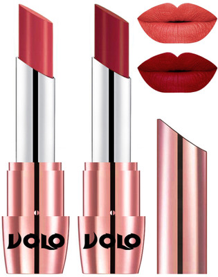 

Volo Perfect Creamy with Matte Lipsticks Combo, Lip Gifts to love(Peach, Red)