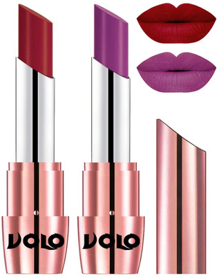 

Volo Perfect Creamy with Matte Lipsticks Combo, Lip Gifts to love(Red, Purple)