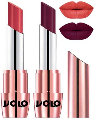 

Volo Perfect Creamy with Matte Lipsticks Combo, Lip Gifts to love(Peach, Wine)