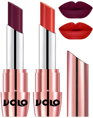 

Volo Perfect Creamy with Matte Lipsticks Combo, Lip Gifts to love(Wine, Orange)