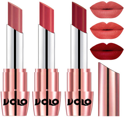 

Volo Perfect Creamy with Matte Lipsticks Combo, Lip Gifts to love(Light Peach, Peach, Red)